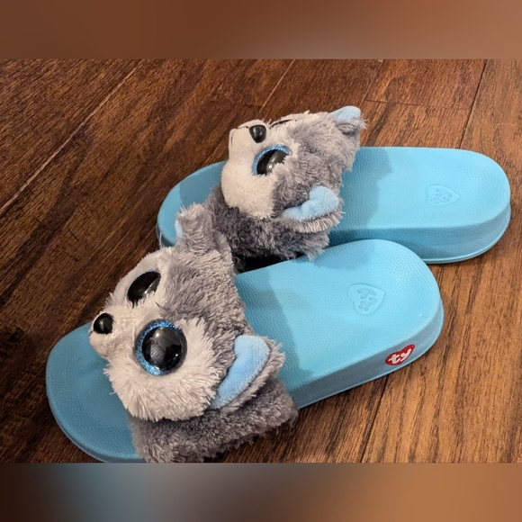 TY Beanie Boo Slush the Husky Pool Slides size 11-13 - Picture 9 of 13
